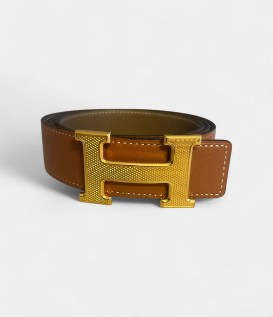 Hermès H Brown Leather Belt Classic Color, Iconic Design