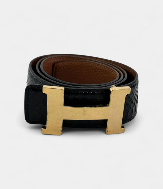 Hermès H Lizard Belt Exotic Elegance with Iconic Flair