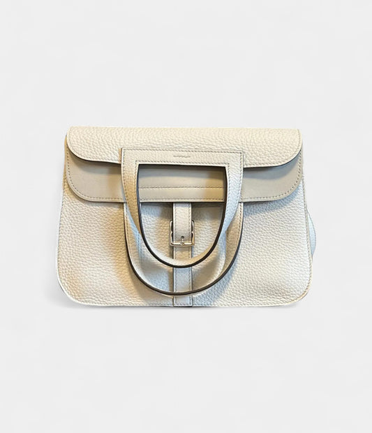 Hermès Halzan Brown Patent Leather Handbag