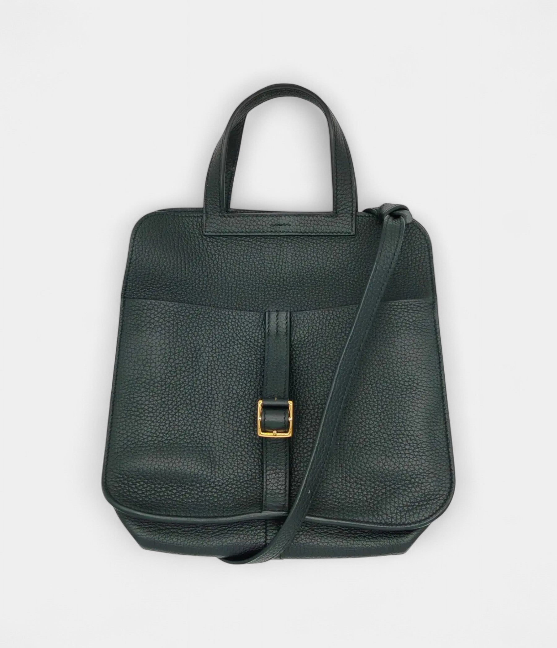Hermès Halzan Black Leather Handbag