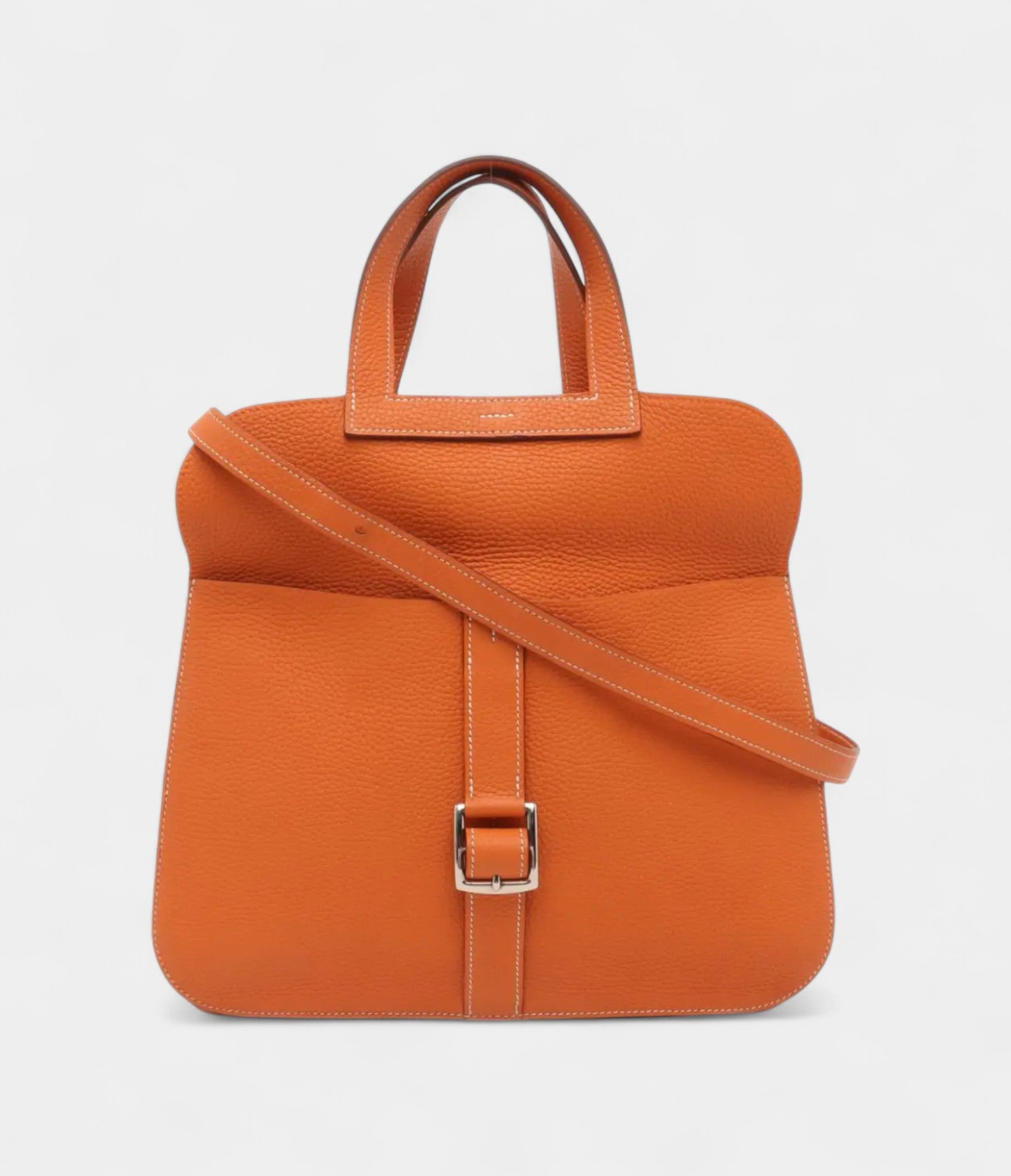 Hermès Halzan Leather Orange Handbag