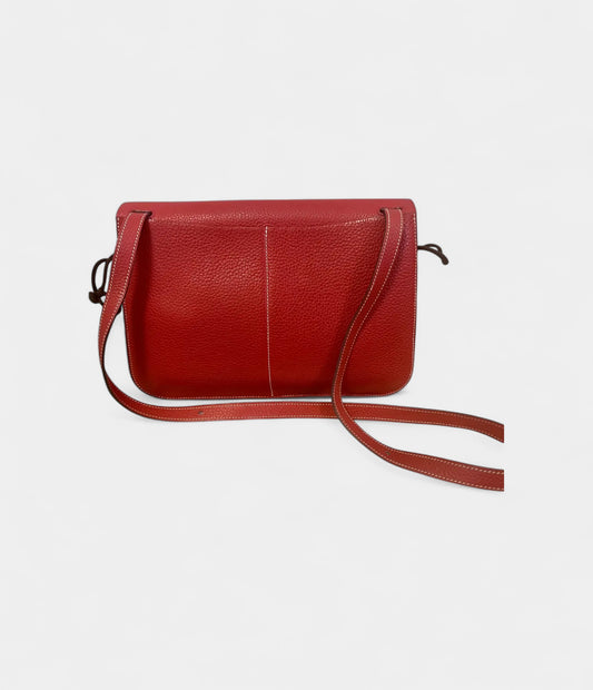 Hermès Halzan Leather Red Handbag