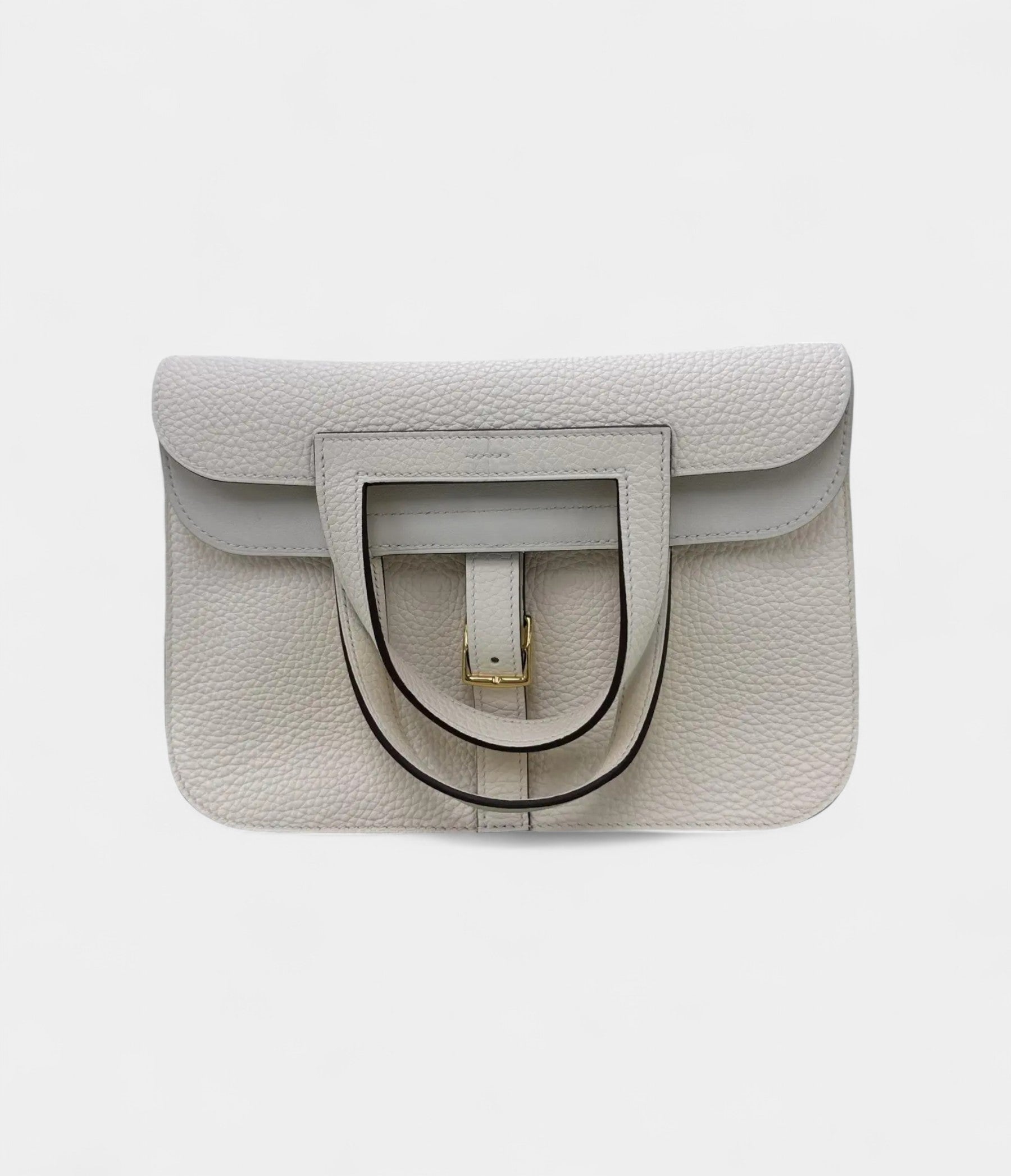 Hermès Halzan Leather White Handbag