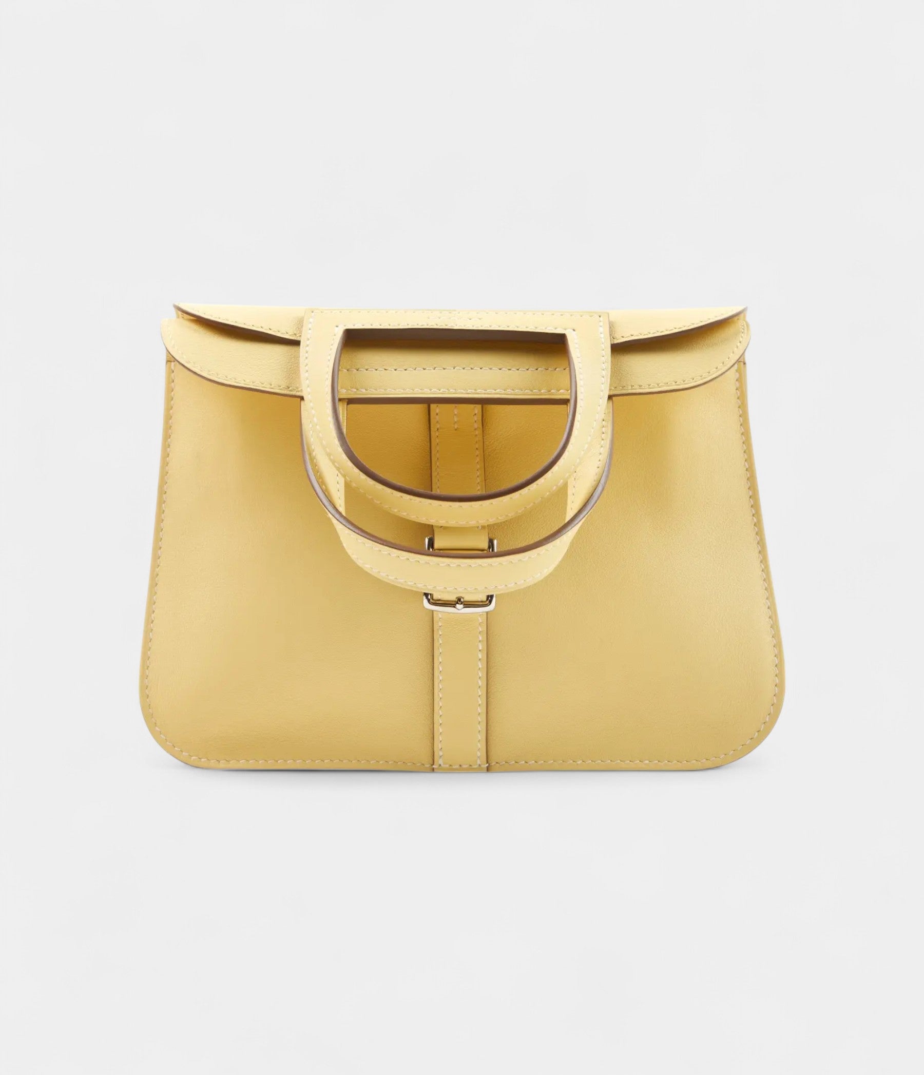 Hermès Halzan Leather Yellow Handbag