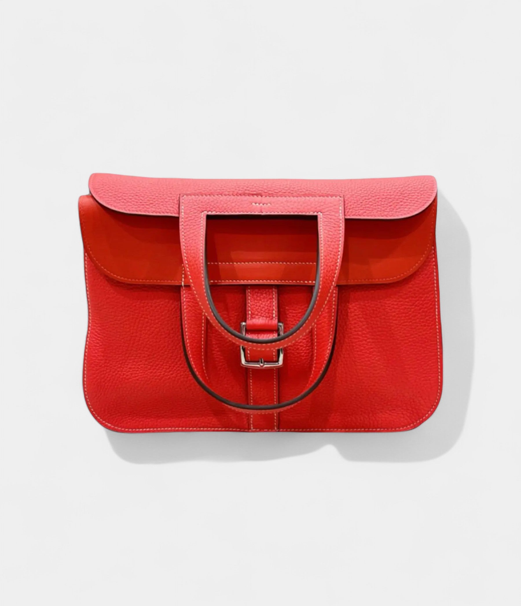 Hermès Halzan Red Leather Handbag