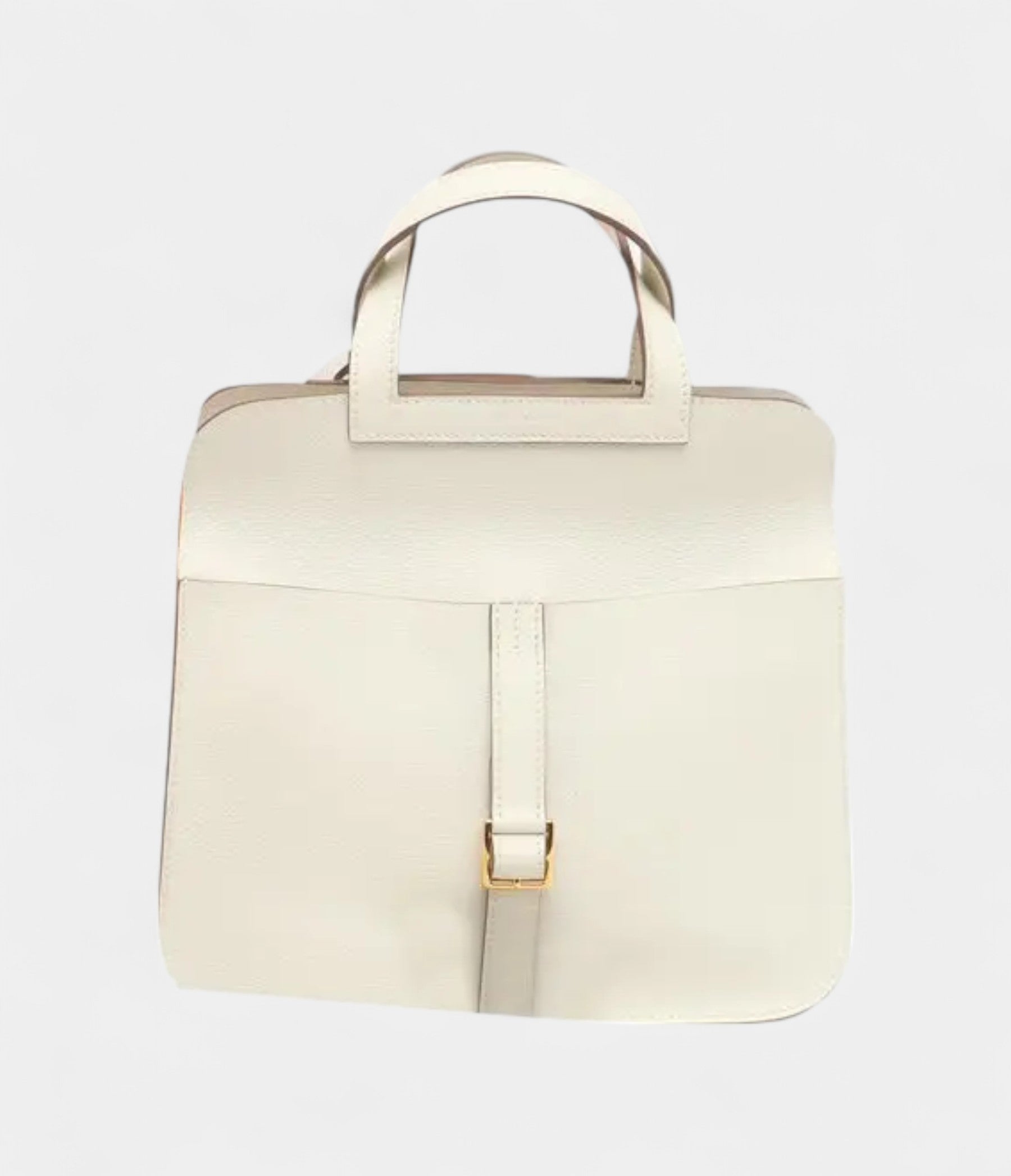 Hermès Halzan White Leather Handbag