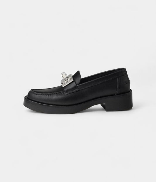 Hermes Hot Loafer Noir Calfskin Leather
