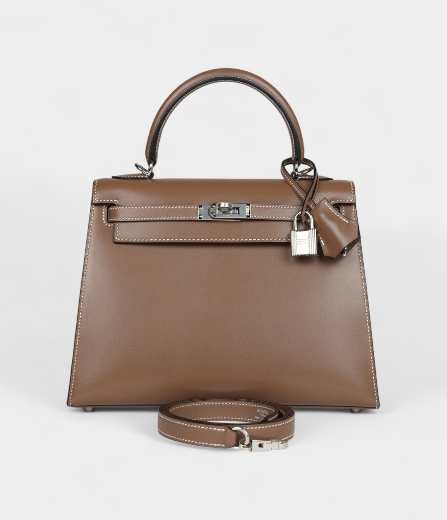 Hermes Kelly 25 Etoupe Tadelakt Palladium Hardware