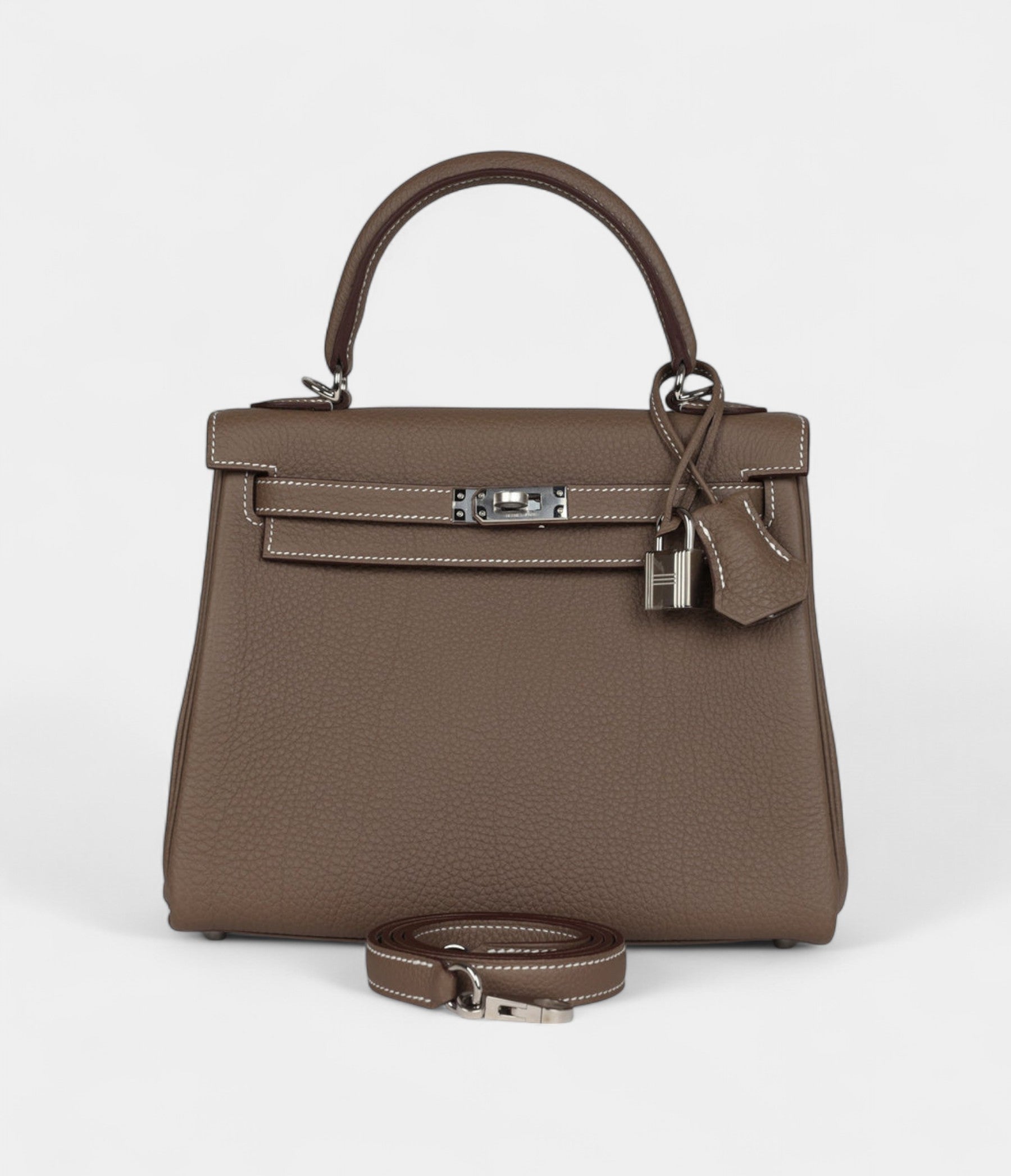 Hermes Kelly 25 Etoupe Togo Palladium Hardware