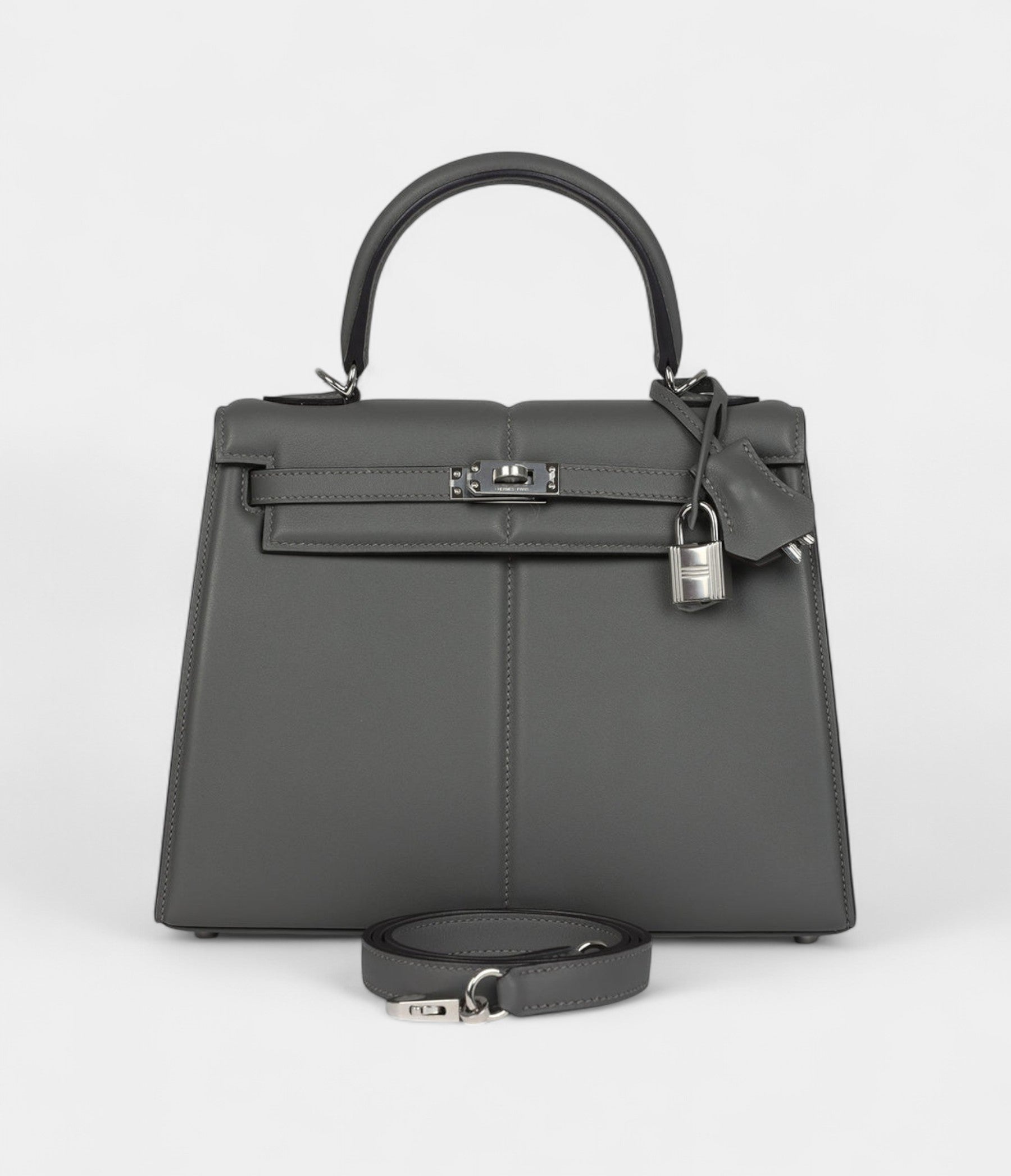 Hermes Kelly 25 Gris Meyer Swift Palladium Hardware