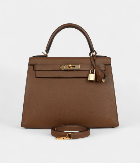 Hermes Kelly 28 Alezan Epsom Gold Hardware
