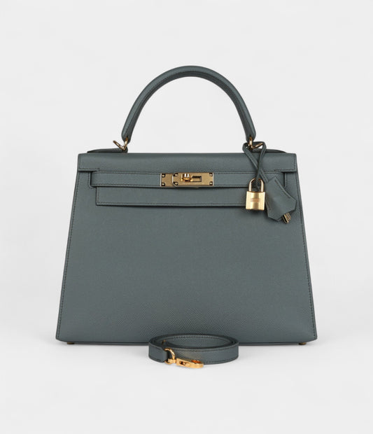 Hermes Kelly 28 Amande Epsom Gold Hardware