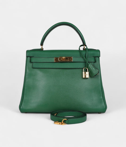 Hermes Kelly 28 Benghal Courchevel Gold Hardware