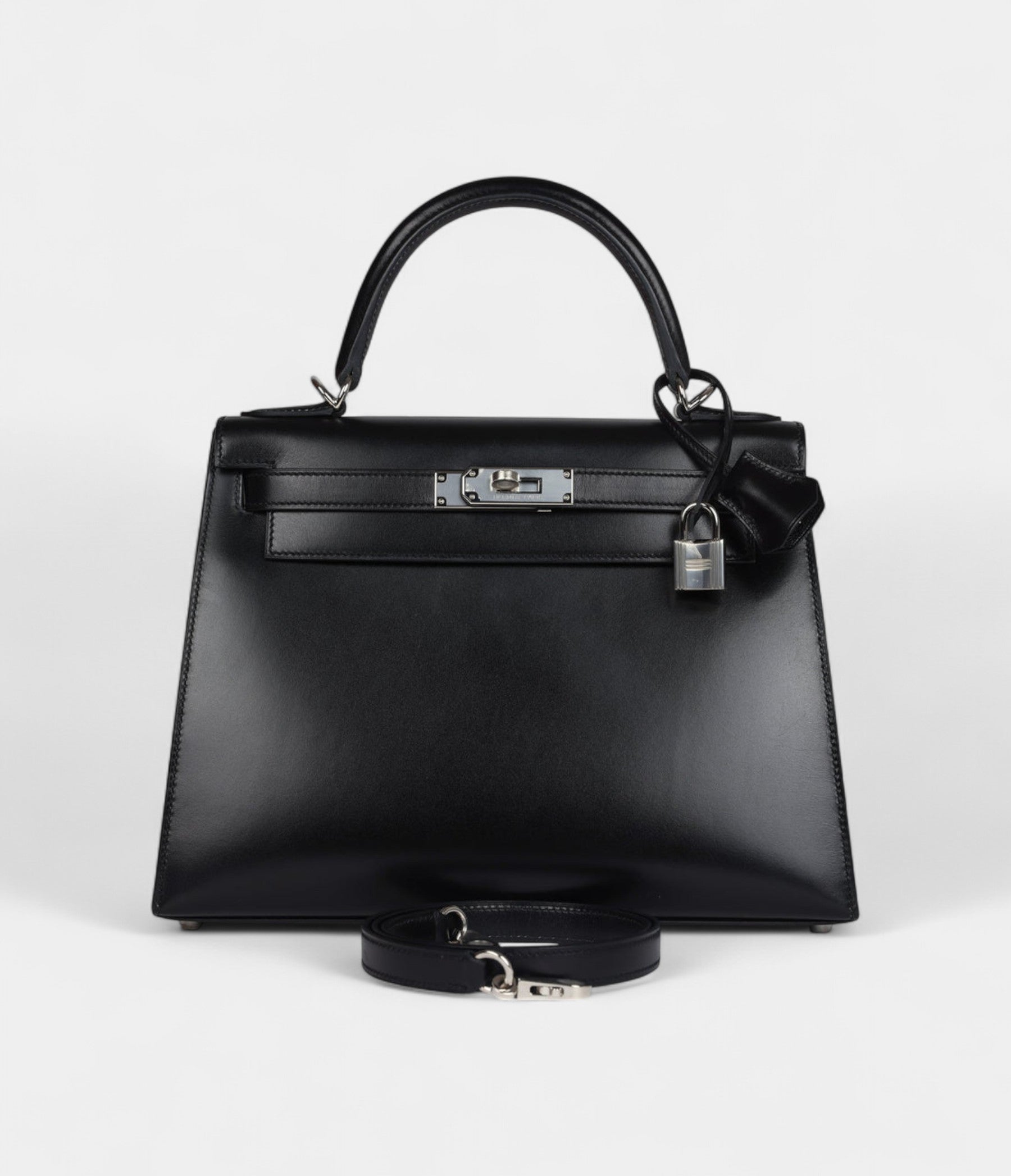 Hermes Kelly 28 Black Box Palladium Hardware