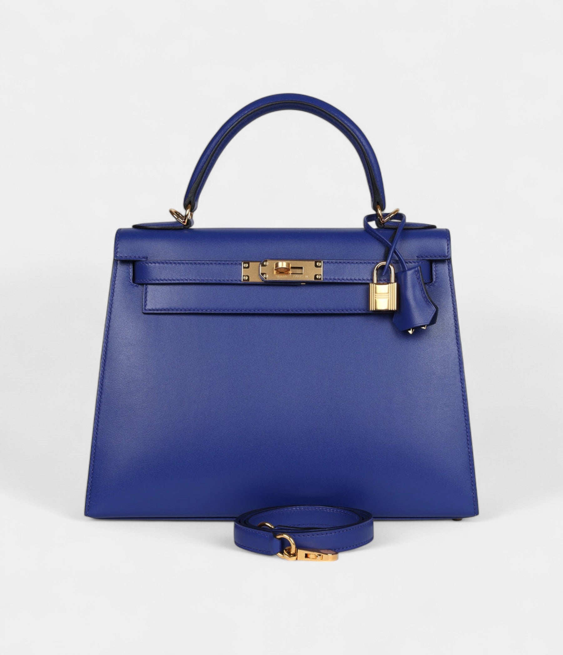 Hermes Kelly 28 Electric Blue Tadelakt Gold Hardware