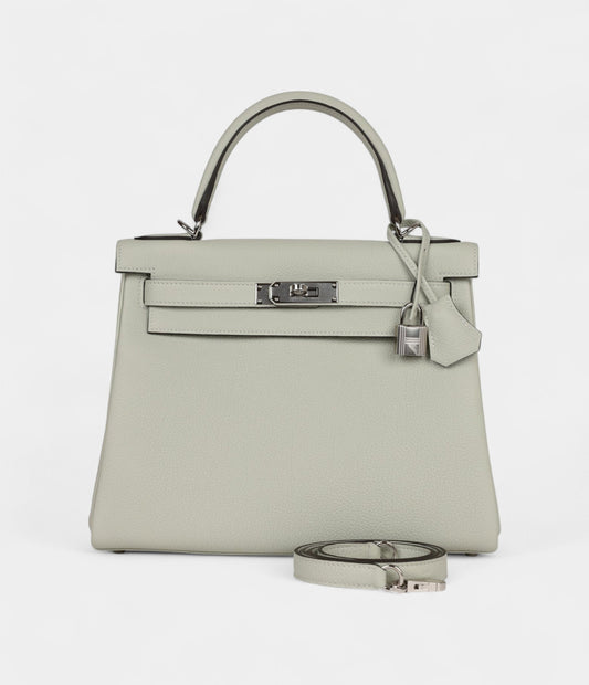 Hermes Kelly 28 Grey Neve Togo Palladium Hardware