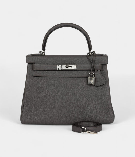 Hermes Kelly 28 Tin Togo Palladium Hardware