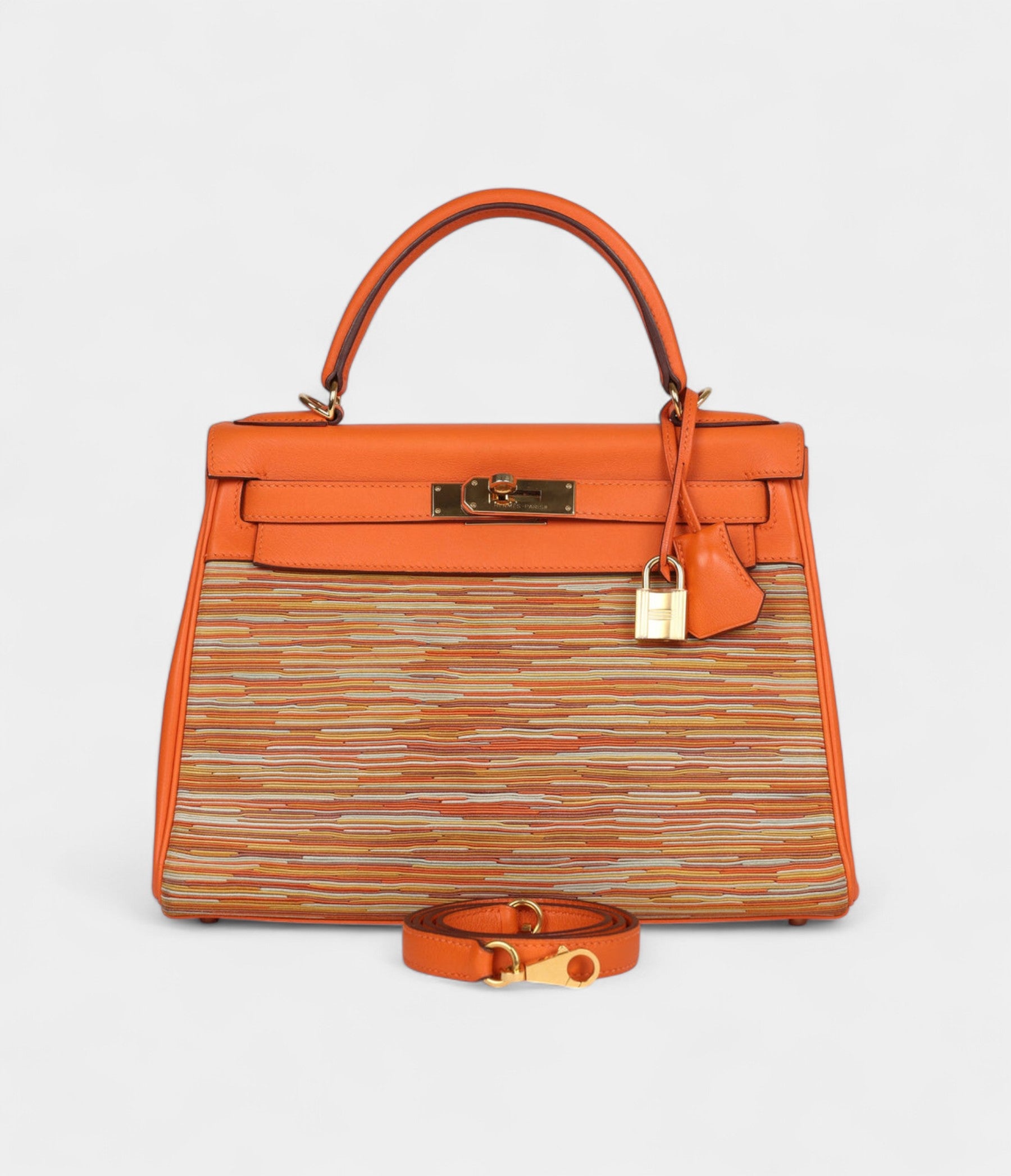 Hermes Kelly 28 Vibrato Orange Evercalf Gold Hardware