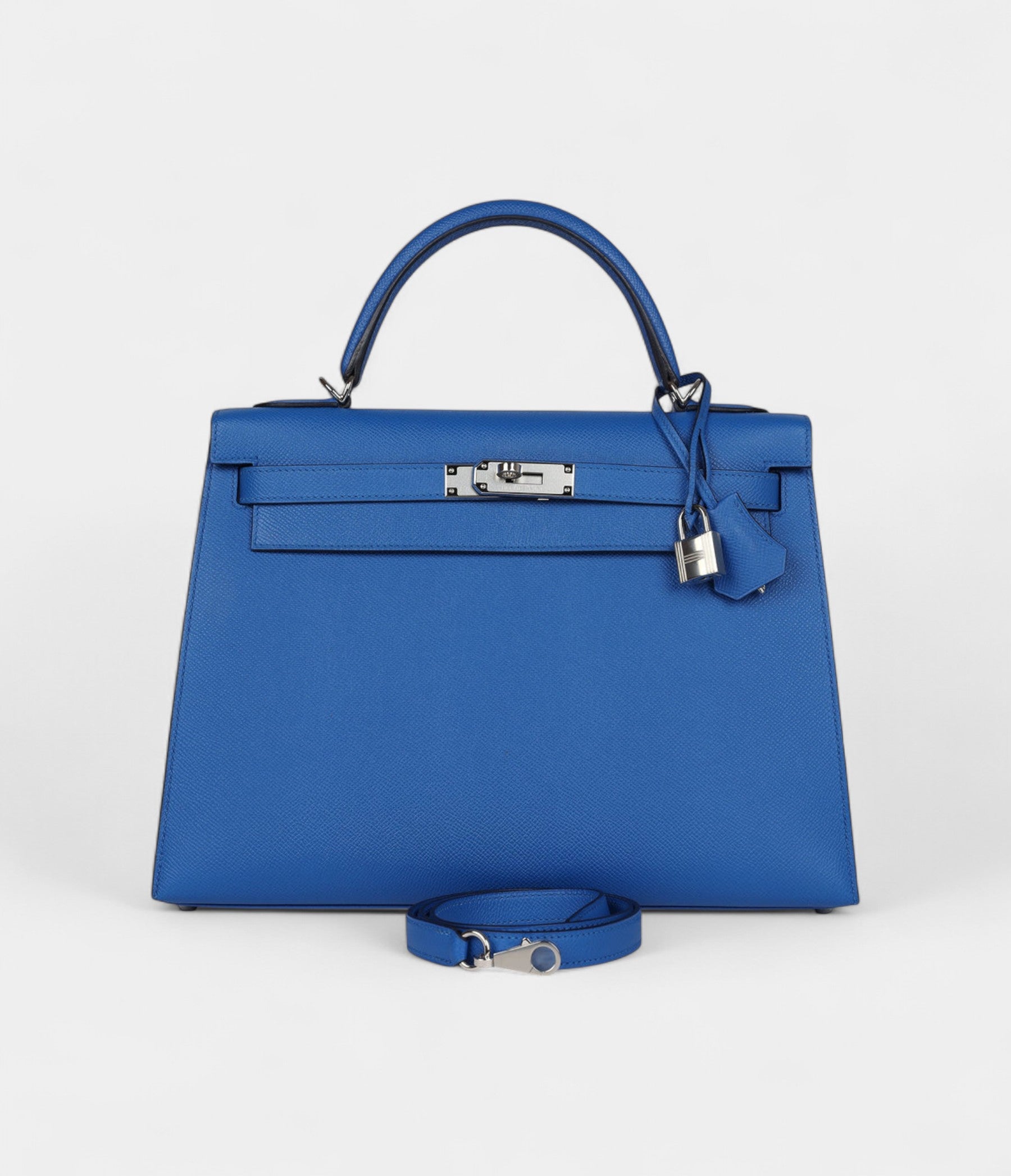 Hermès Kelly 32 Bleu Epsom Palladium Hardware
