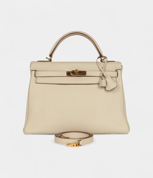Hermes Kelly 32 Parchemin Togo Gold Hardware