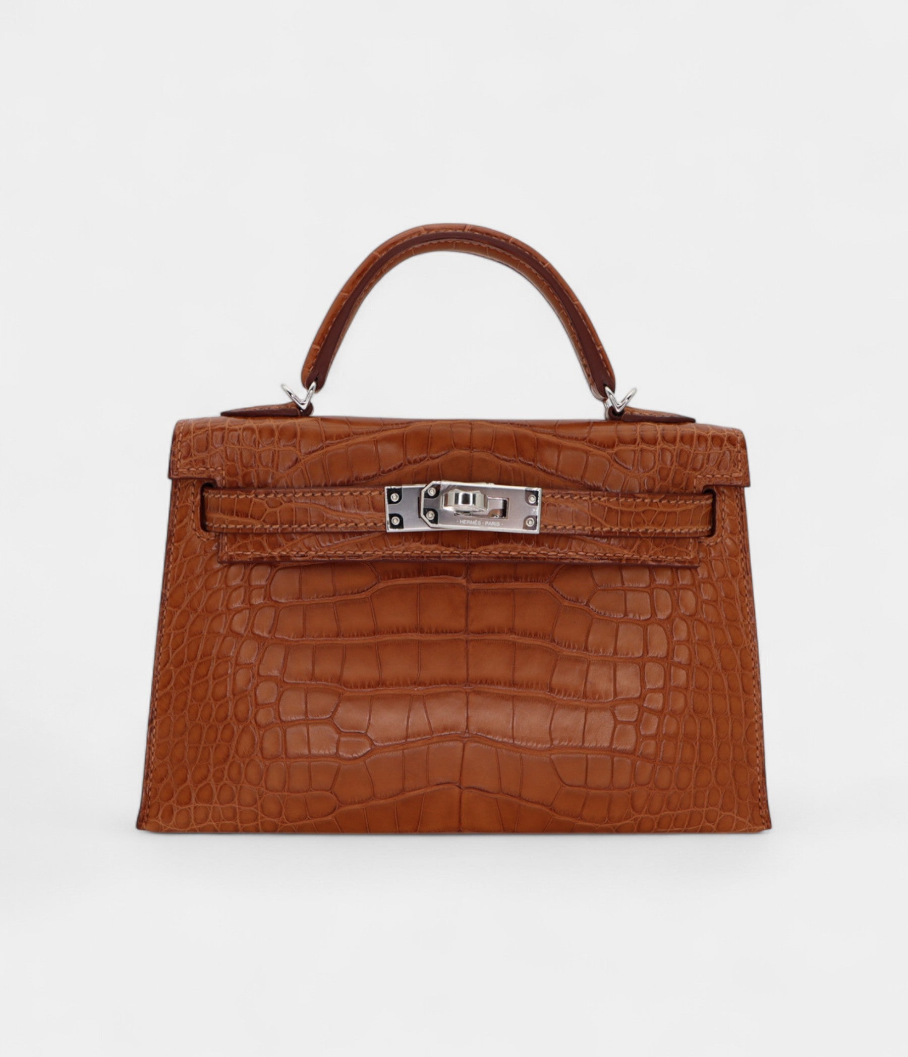 Hermès Kelly II Sellier Mini Gold Matte Alligator Palladium Hardware