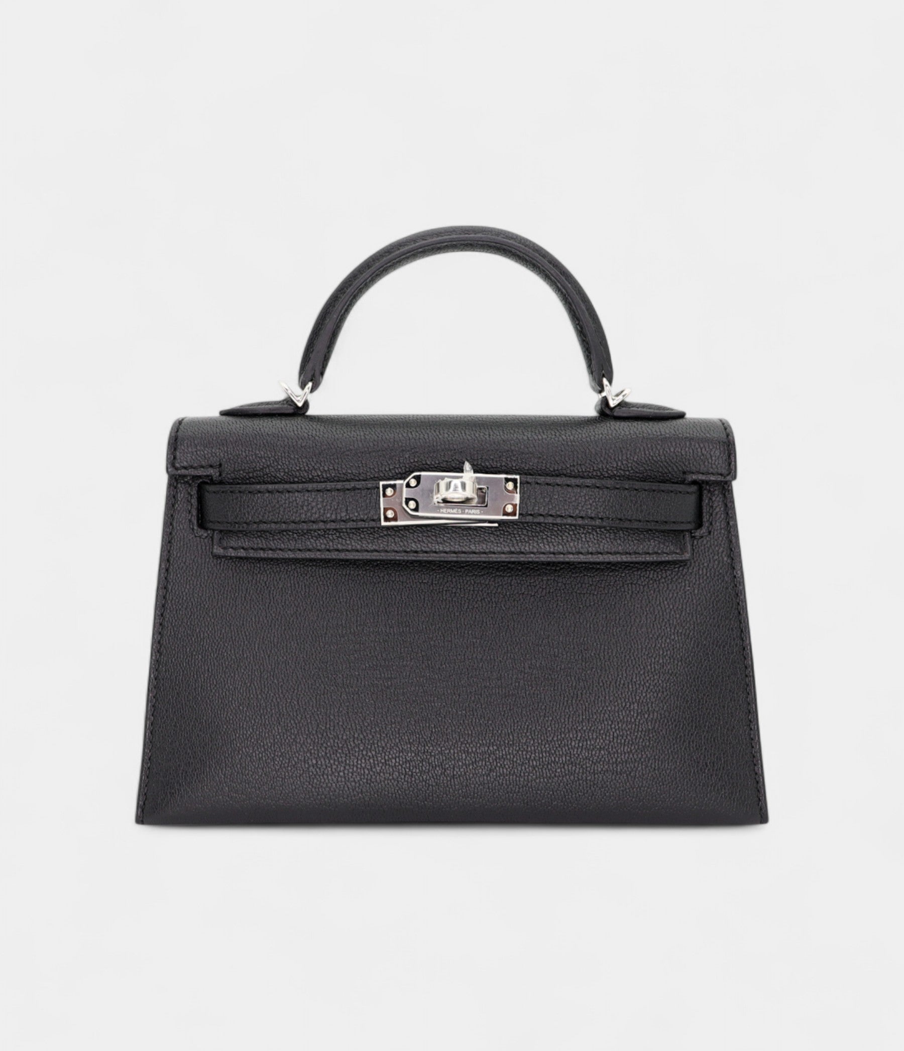 Hermès Kelly II Sellier Mini Black/Rouge H Chevre Leather Palladium Hardware