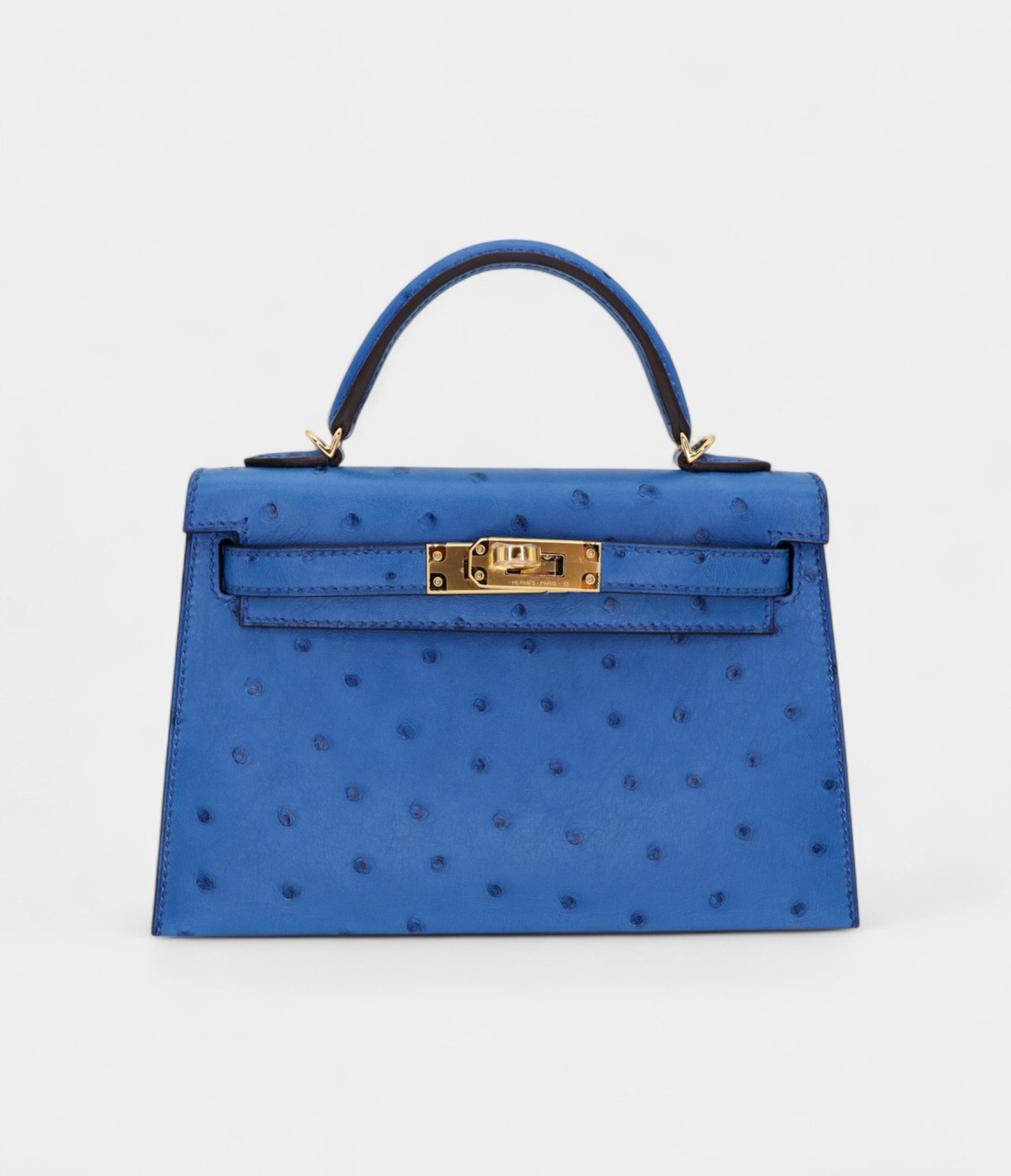 Hermès Kelly II Sellier Mini Mykonos Ostrich Gold Hardware