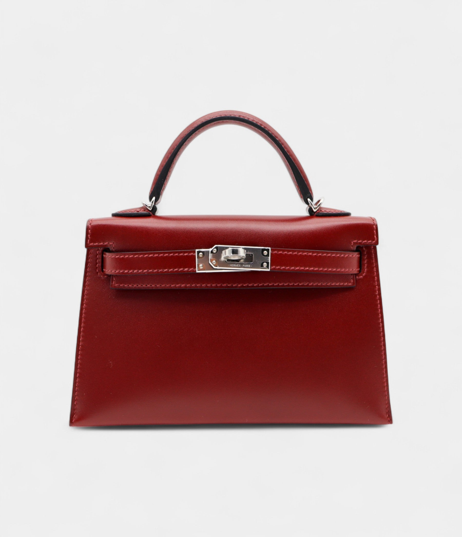 Hermès Kelly II Sellier Mini Rouge H Box Calf Leather Palladium Hardware