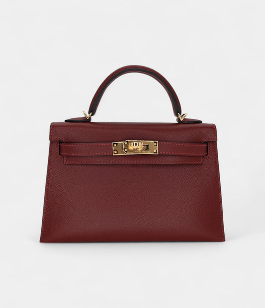 Hermès Kelly II Sellier Mini Rouge H Madame Leather Gold Hardware