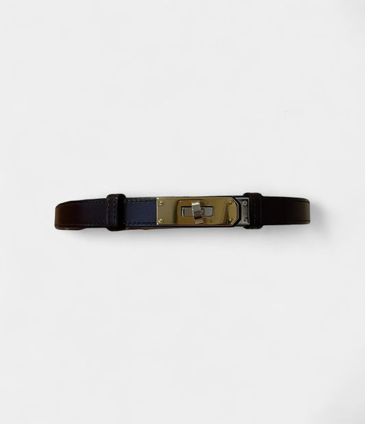 Hermès Kelly Leather Belt in Burgundy