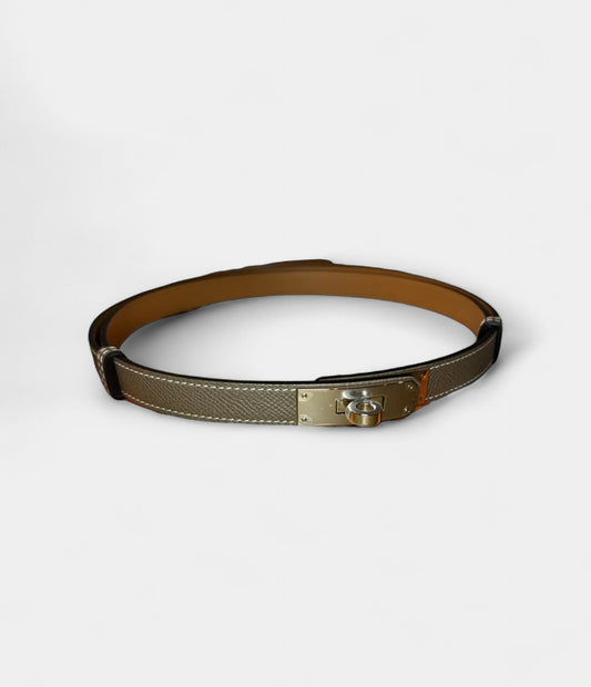 Hermès Kelly Leather Belt in Grey Understated Elegance, Redefined
