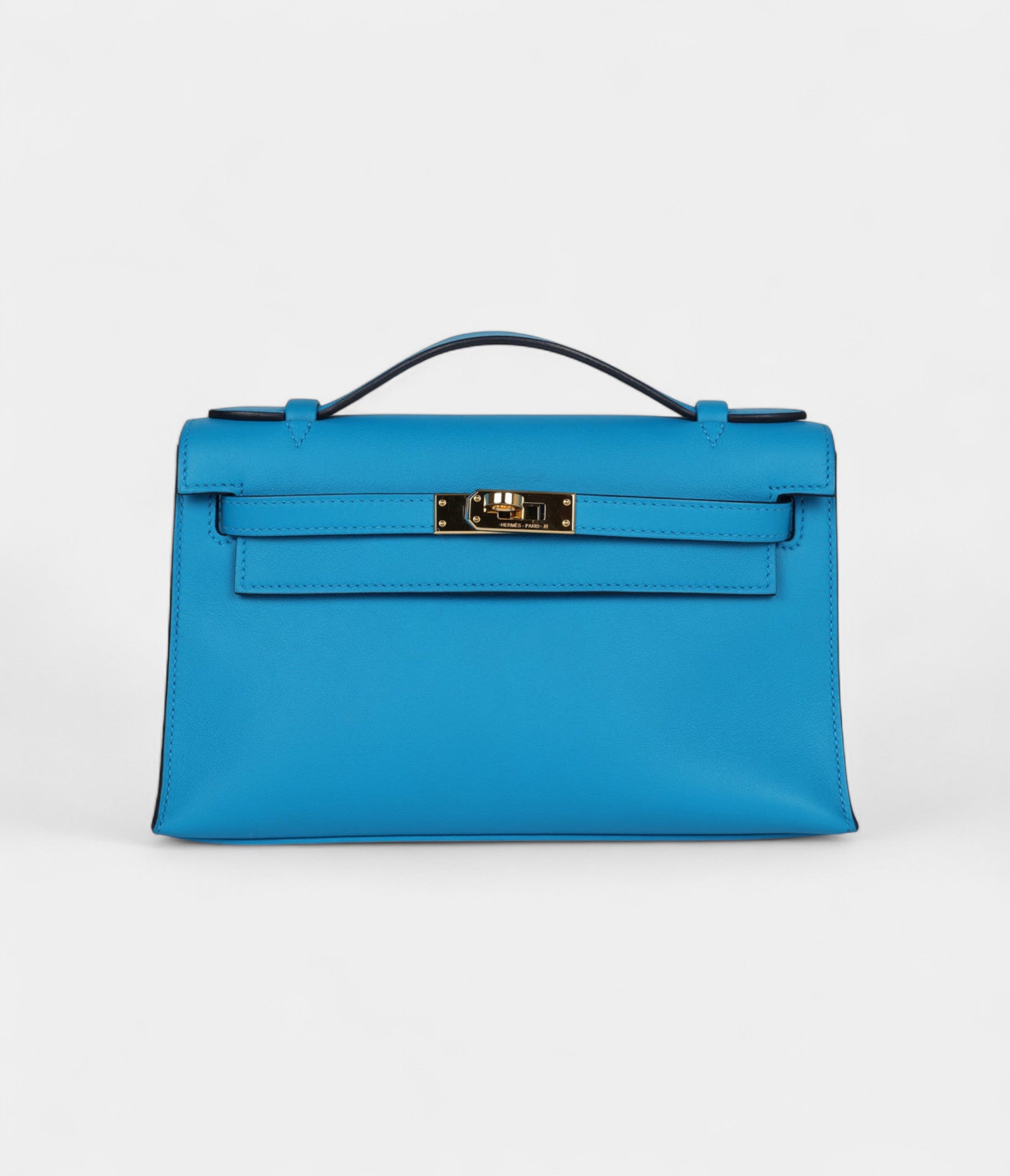 Hermès Kelly Pochette Bleu Frida Swift Gold Hardware