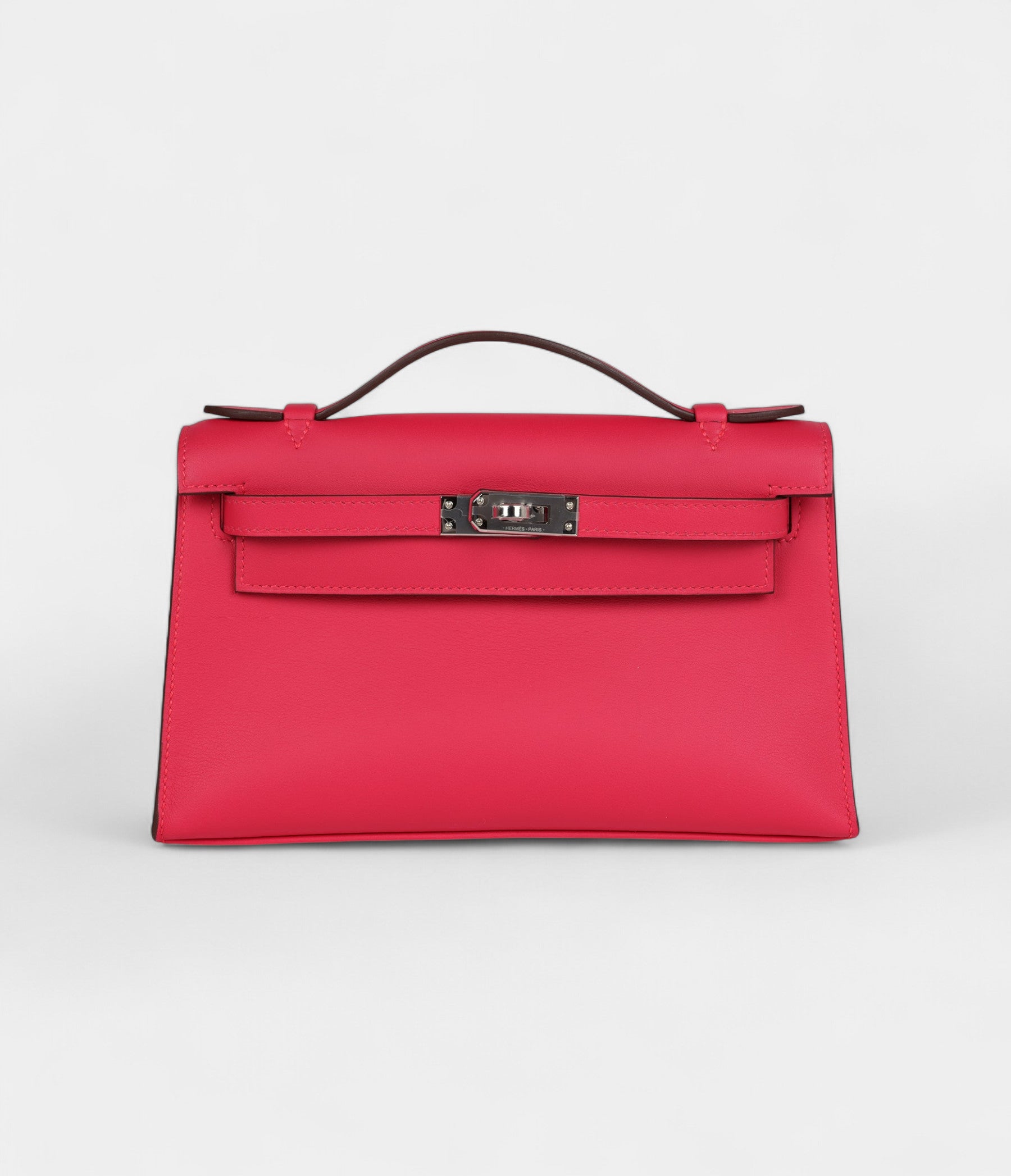 Hermès Kelly Pochette Rose Extreme Swift Palladium Hardware