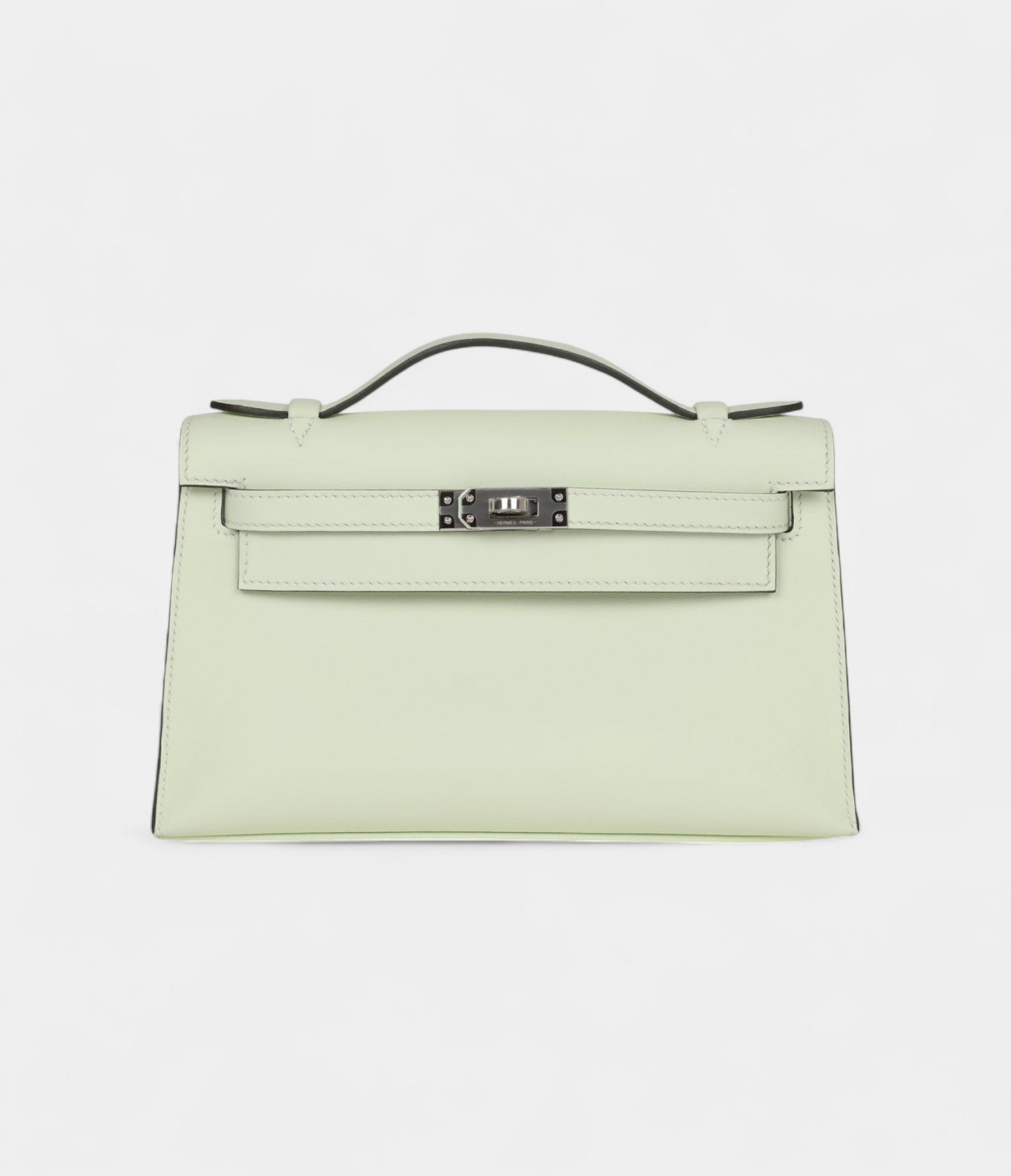 Hermès Kelly Pochette Vert Fizz Swift Palladium Hardware