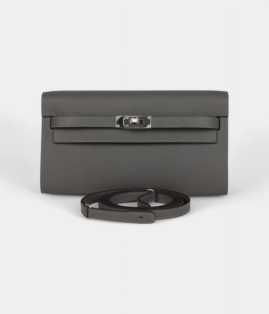 Hermès Kelly Wallet To Go Gris Meyer Epsom Palladium Hardware