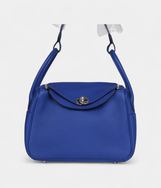 Hermès Lindy 26 Bleu Royal Clemence Palladium Hardware