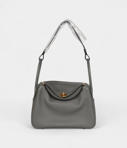 Hermès Lindy 26 Gris Meyer Evercolor Gold Hardware