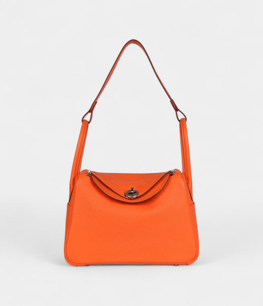 Hermès Lindy 26 Orange Minium Clemence Palladium Hardware