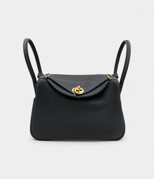 Hermès Lindy 26 in Black Clemence Leather with Palladium Hardware