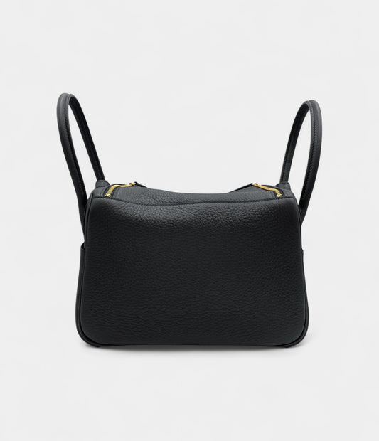 Hermès Lindy 26 in Black Clemence Leather with Palladium Hardware