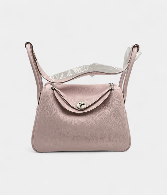 Hermès Lindy 26 in Mauve Pale Clemence Leather with Palladium Hardware