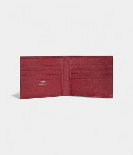 Hermès MC² Copernic Compact Wallet in Evercolor Calfskin – Rouge Grenat