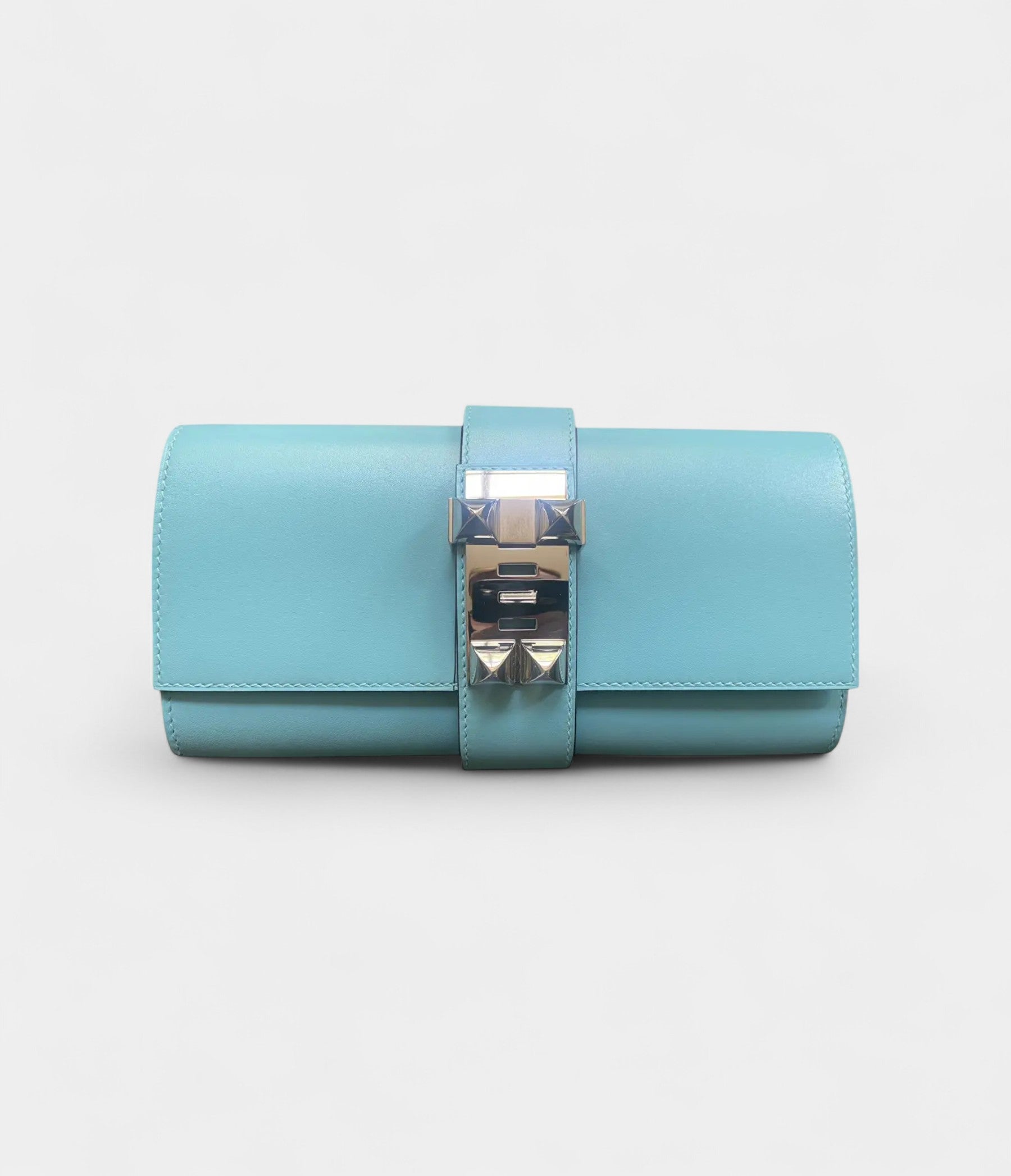 Hermès Médor Blue Leather Clutch Bag