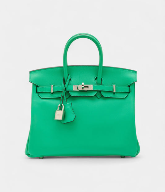 Hermès Menthe Swift Birkin 25 Palladium Hardware