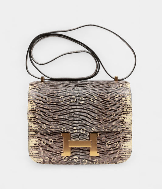 Hermès Mini Constance 18 Ombre Lizard Varanus Salvator Gold Hardware