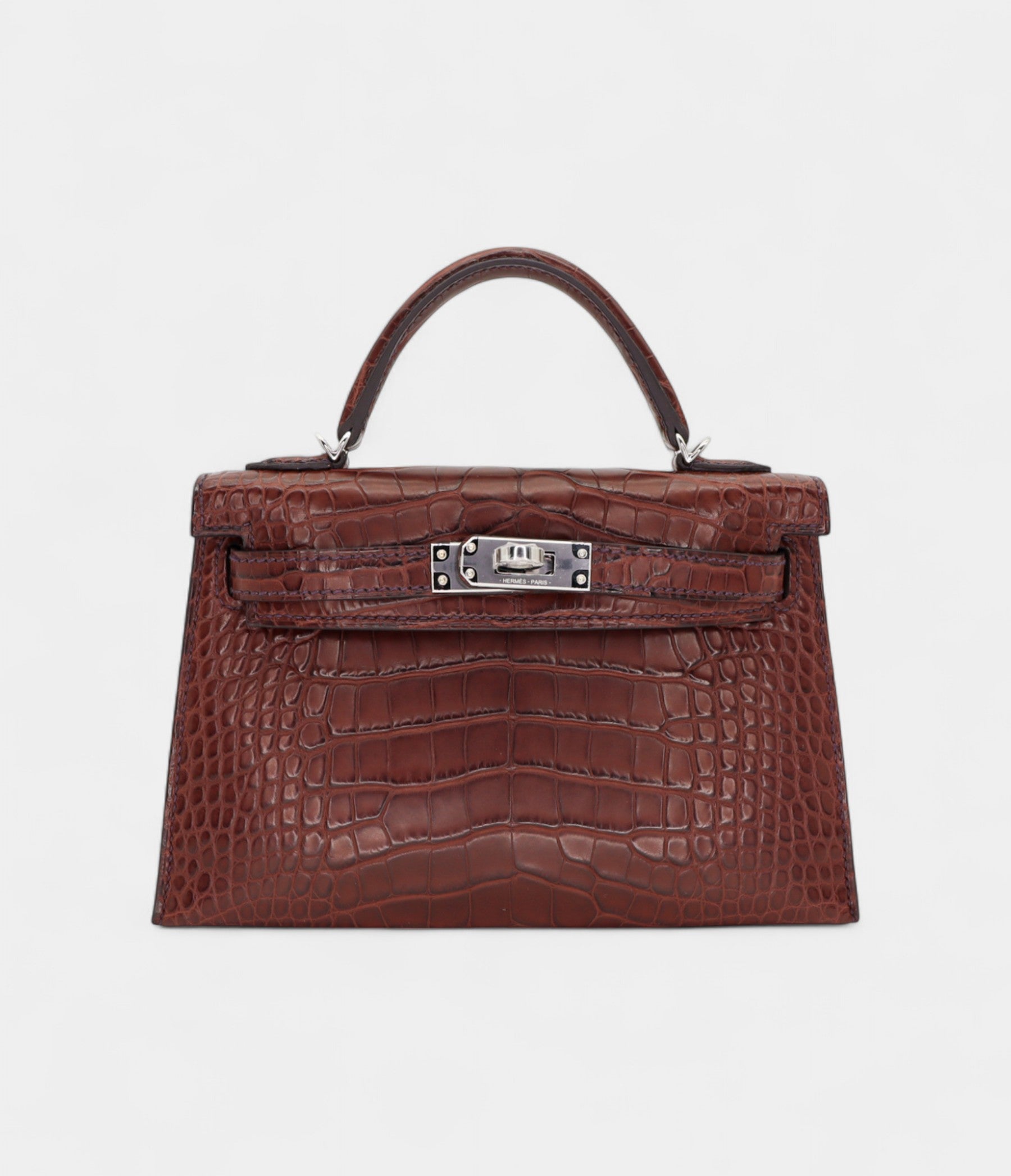 Hermès Mini Kelly II Havane Matte Alligator Palladium Hardware