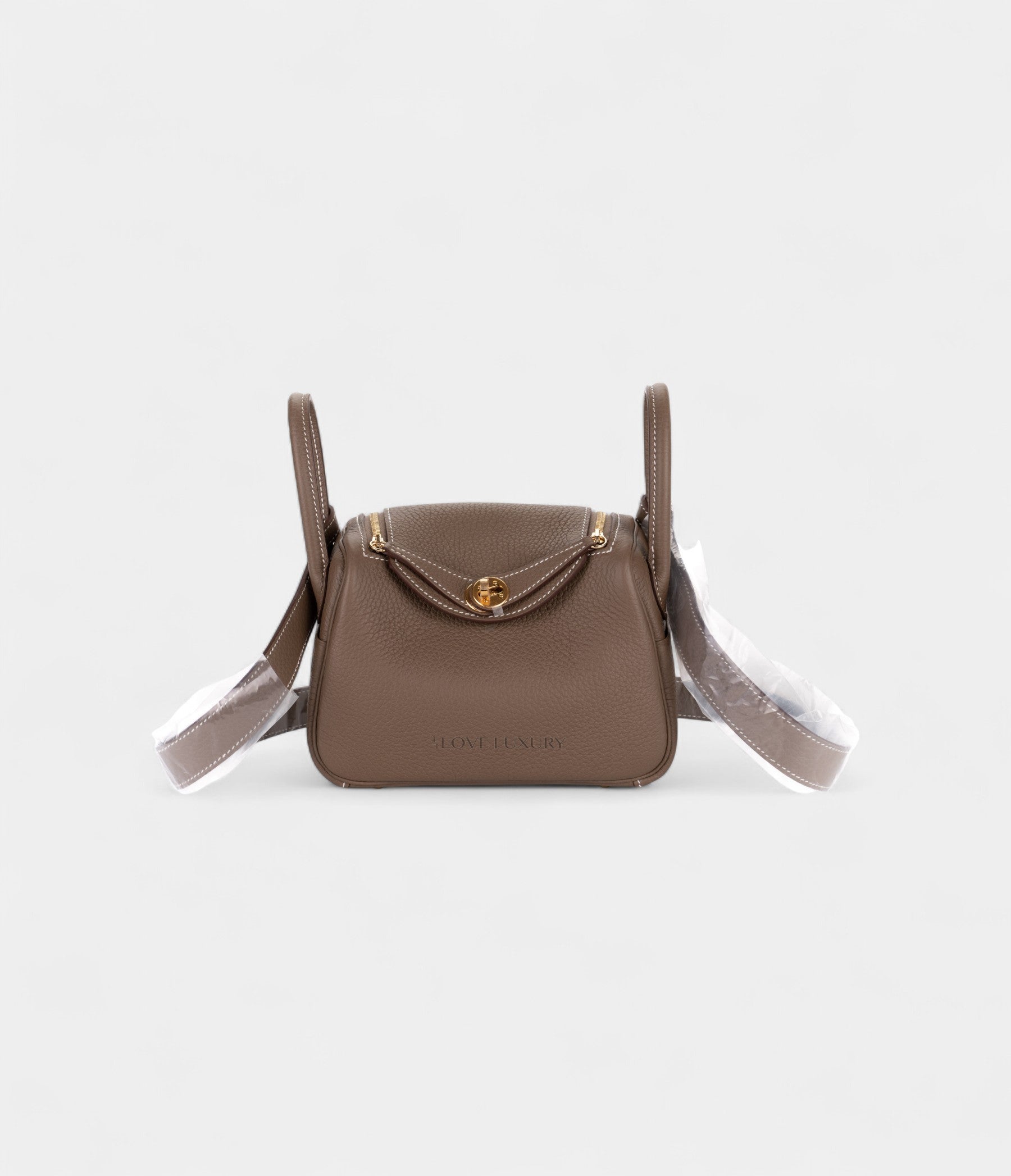 Hermès Mini Lindy Etoupe Clemence Gold Hardware