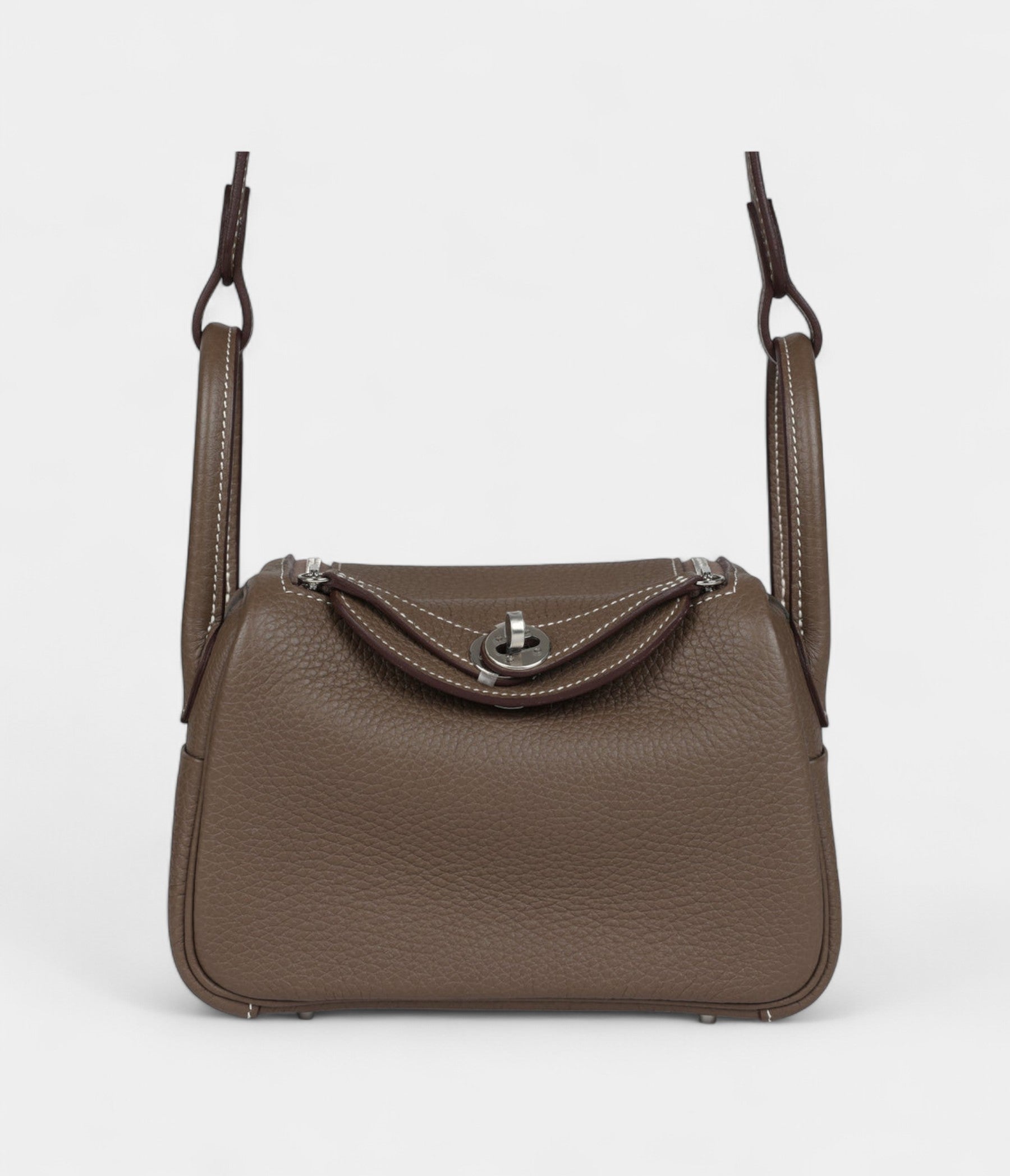 Hermès Mini Lindy Etoupe Clemence Palladium Hardware