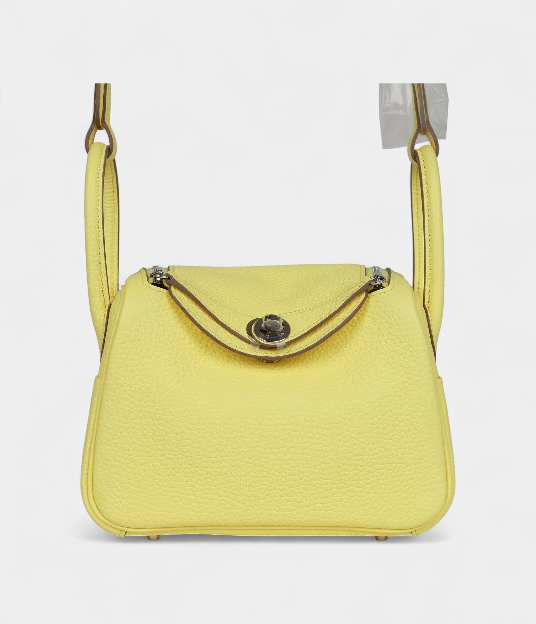 Hermès Mini Lindy Limoncello Clemence Palladium Hardware
