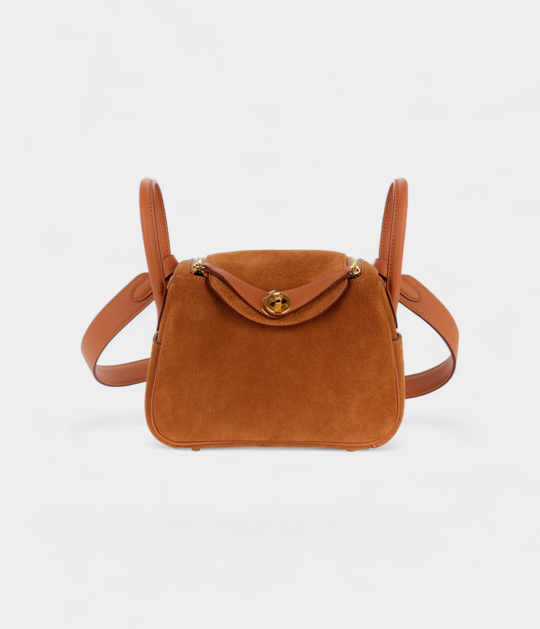Hermès Mini Lindy Rose Azaleas Chamois Gold Grizzly Swift Gold Hardware
